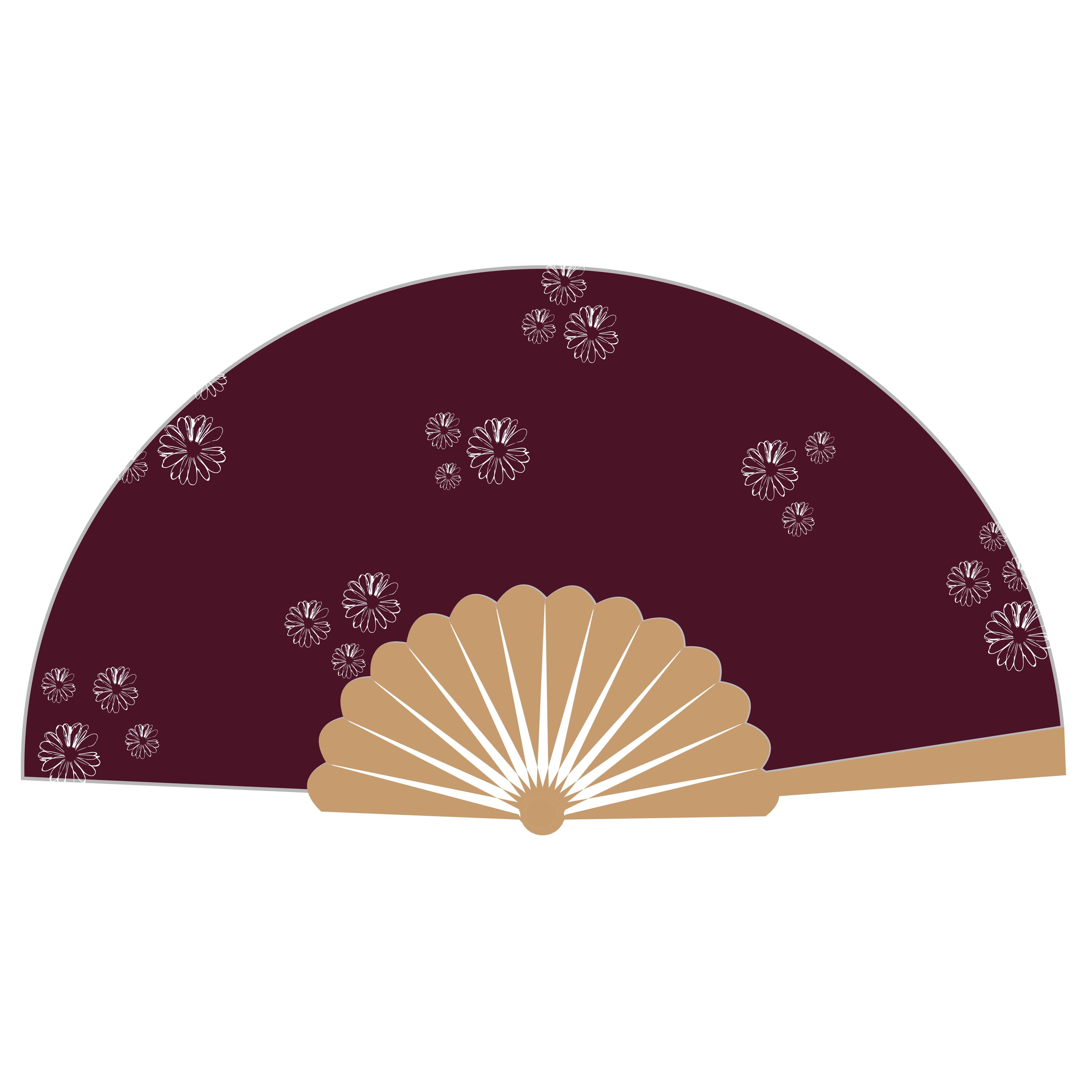 Fancy Bamboo Hand Fan - Full Color 6