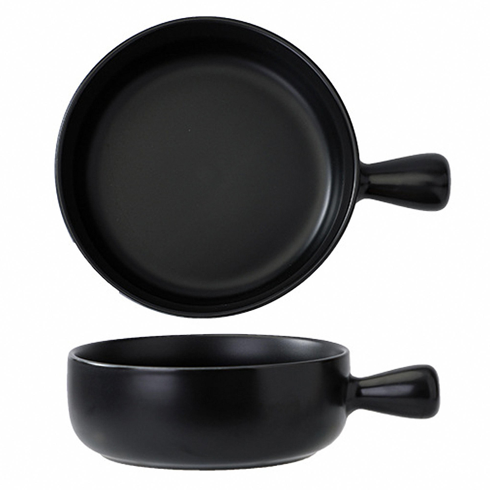 20 oz Round Ceramic Salad Bowl with Handle 9