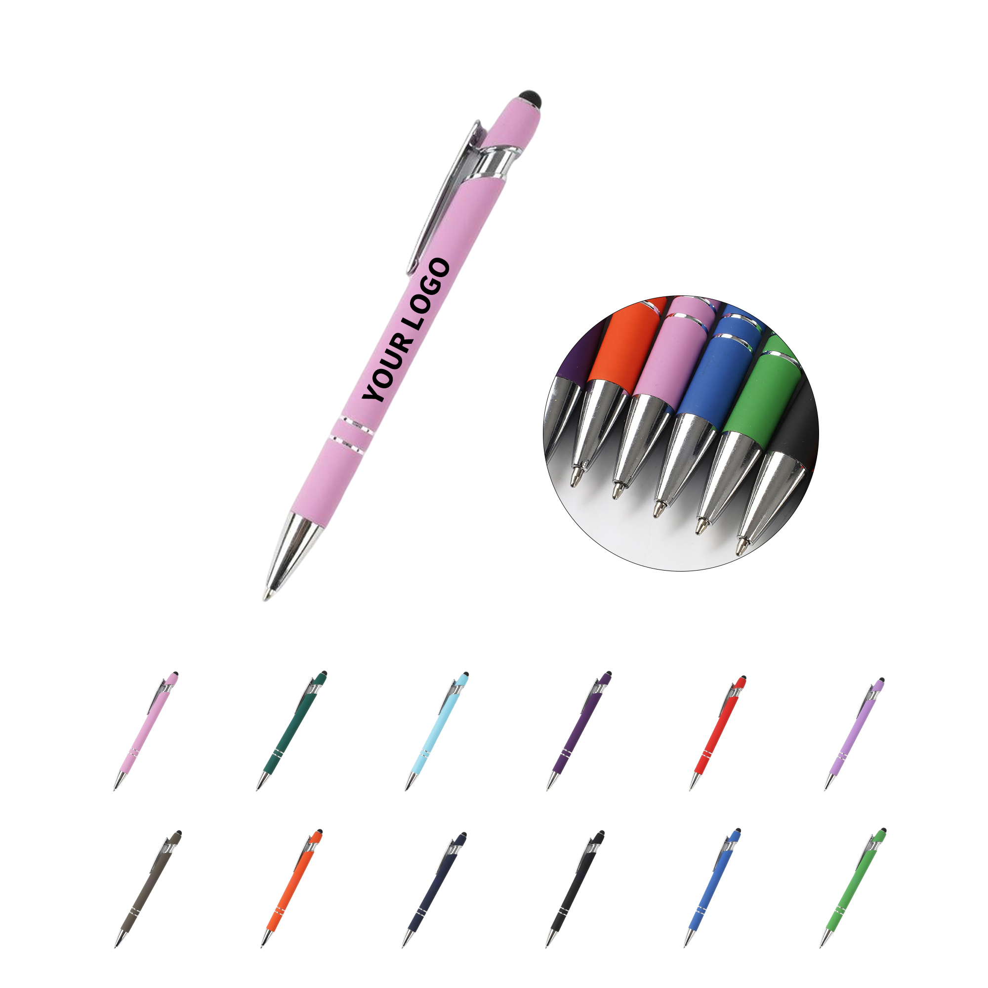 Two In One Stylus Ballpoint Pen Aluminum Barrel 10
