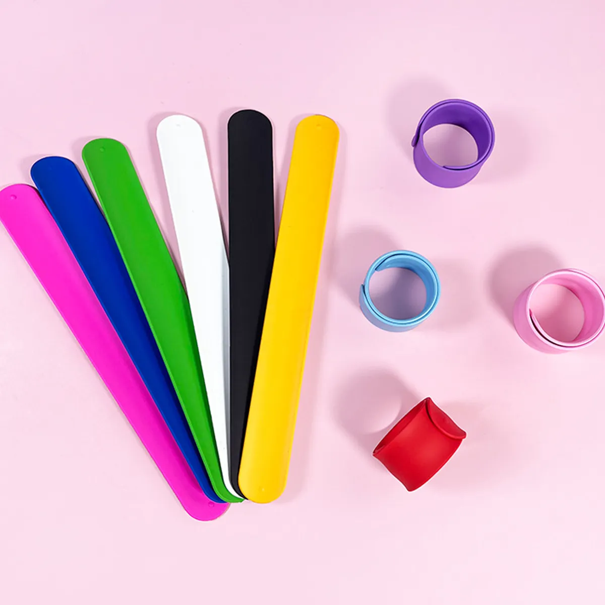 Rainbow Silicone Slap Color Snap Bracelet 4