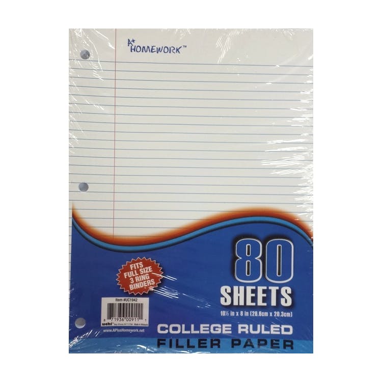 College Ruled Filler Paper - 80 Sheets 2