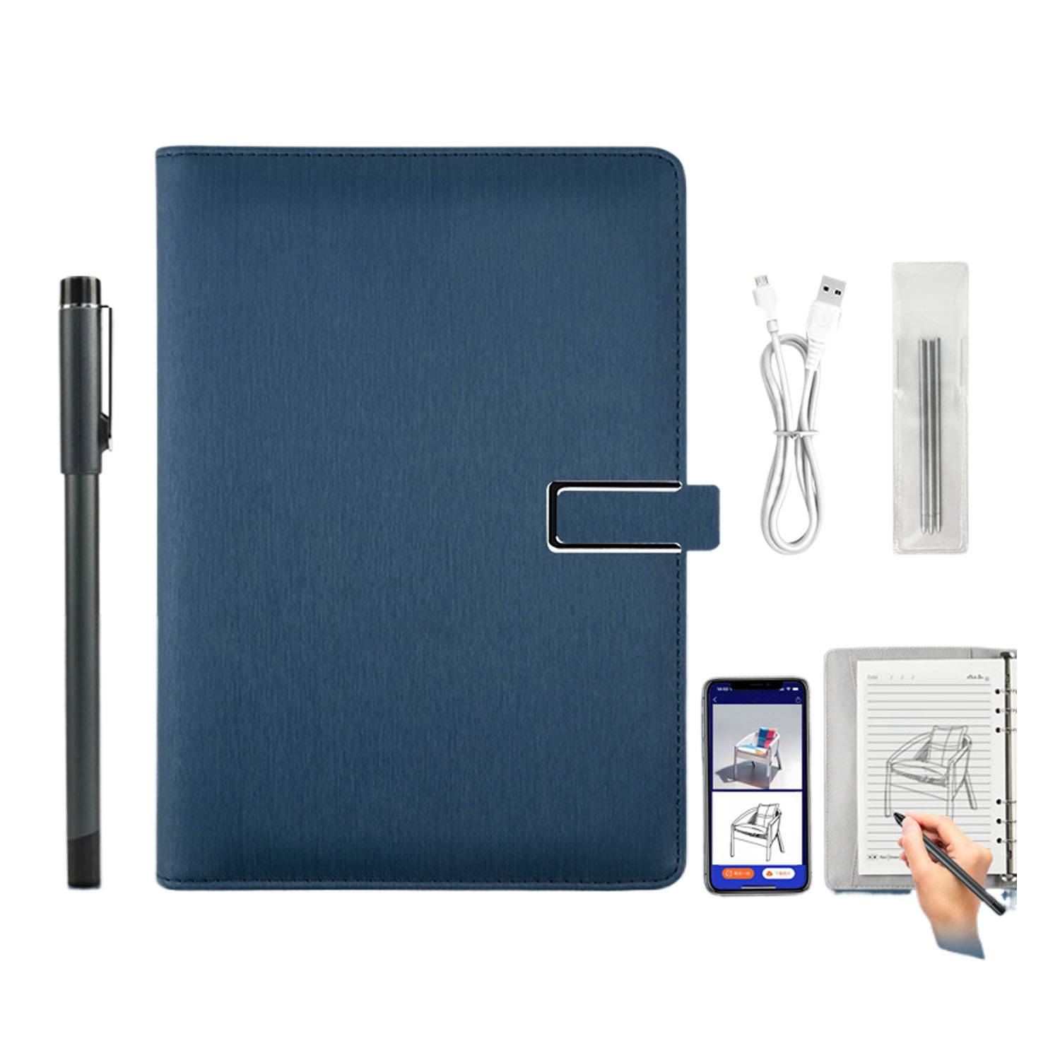 A5 Digital Smart PU Leather Notebook Pen Set 6
