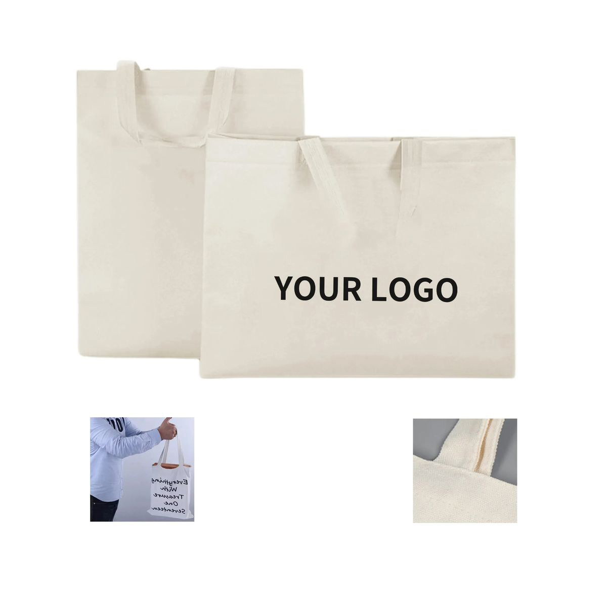 Durable Cotton Canvas Tote for Daily Shopping and Office 1