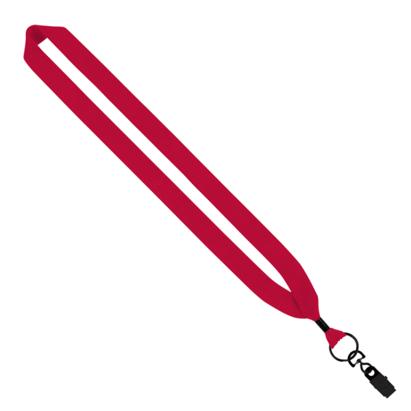 1" Cotton Lanyard with Metal Crimp & Metal Bulldog Clip 27