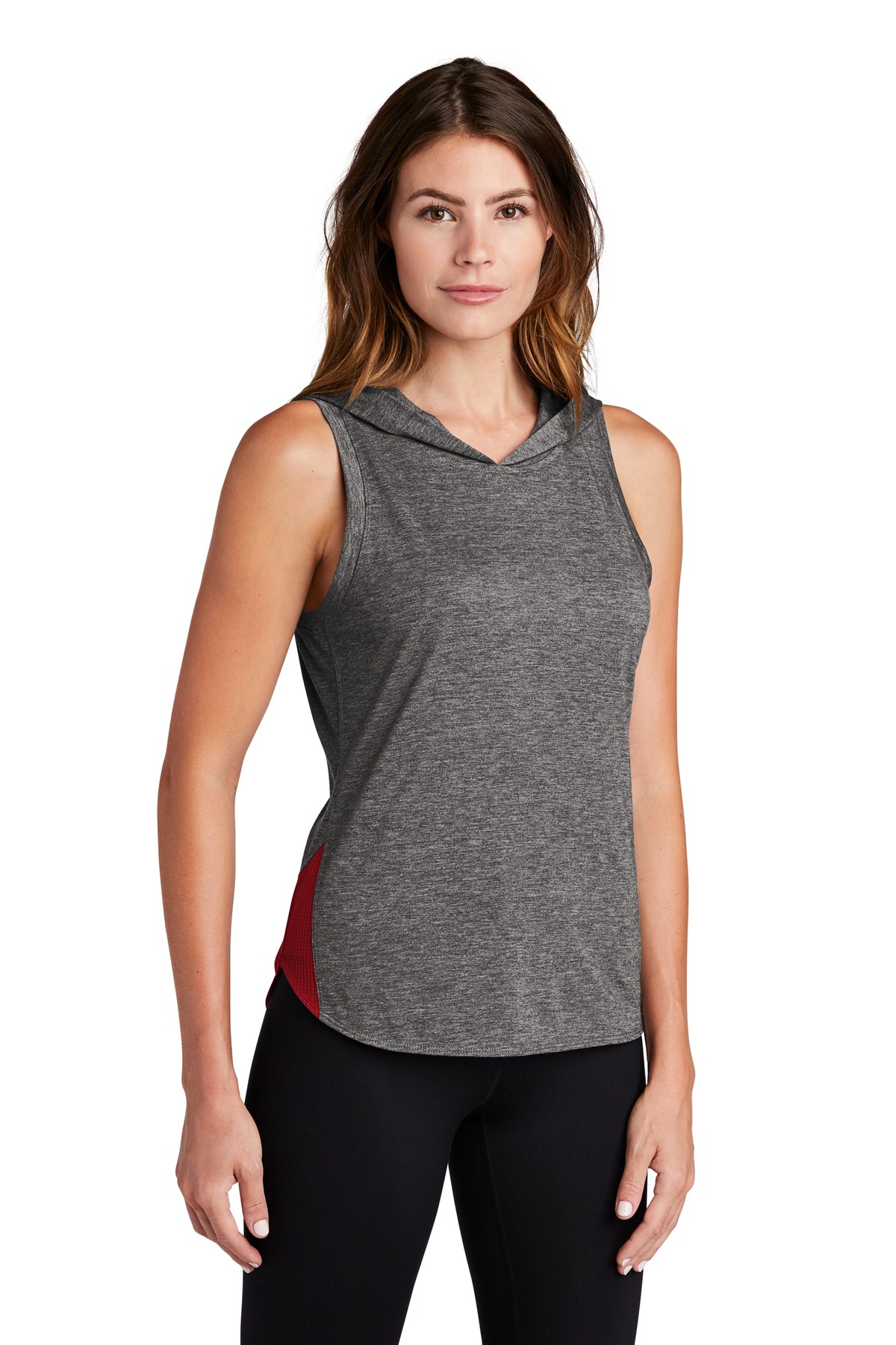 Sport-Tek Women's PosiCharge Tri-Blend Wicking Draft Hoodie Tank. LST410 43
