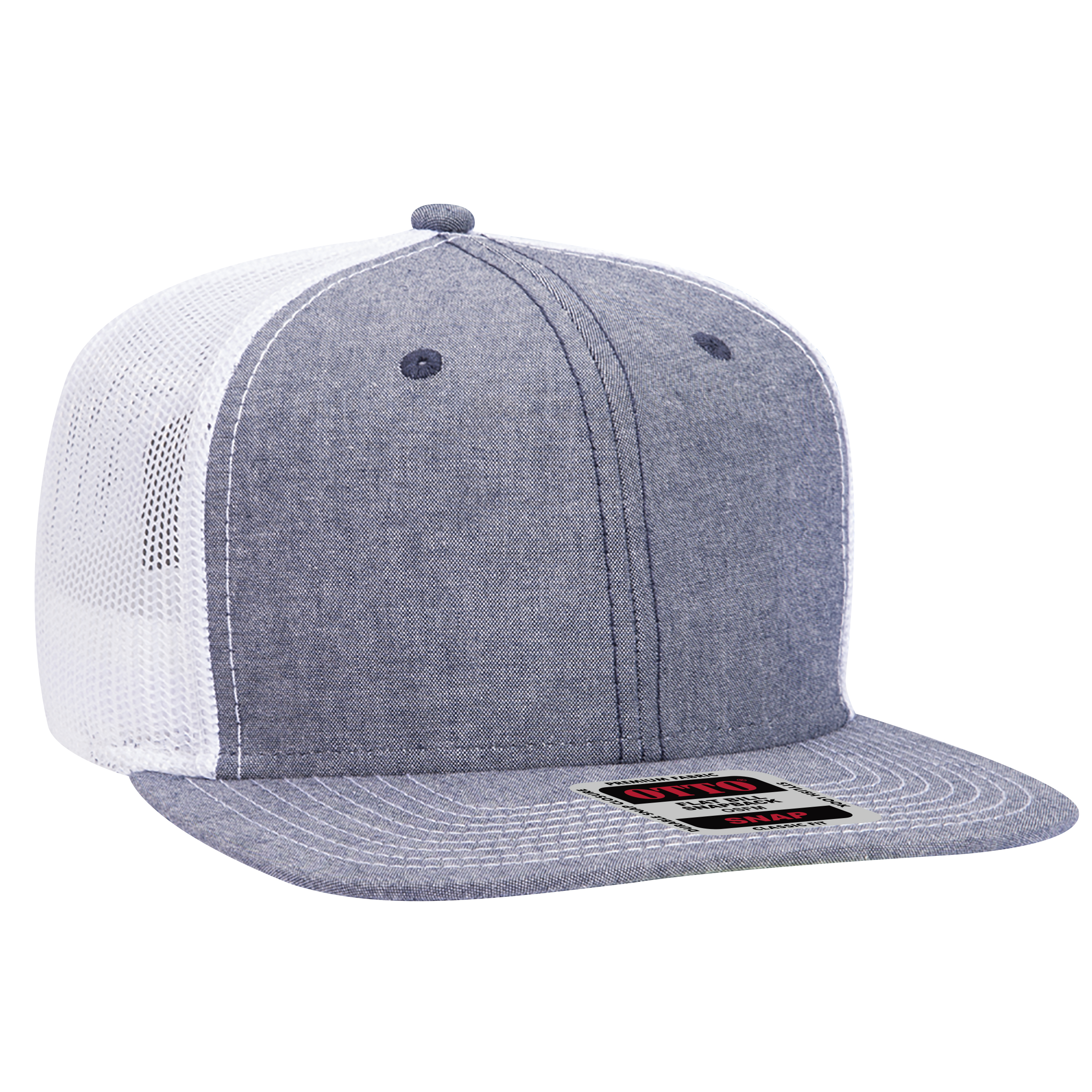 OTTO CAP® OTTO SNAP 6 Panel Pro Style Mesh Back Trucker Snapback Hat 30