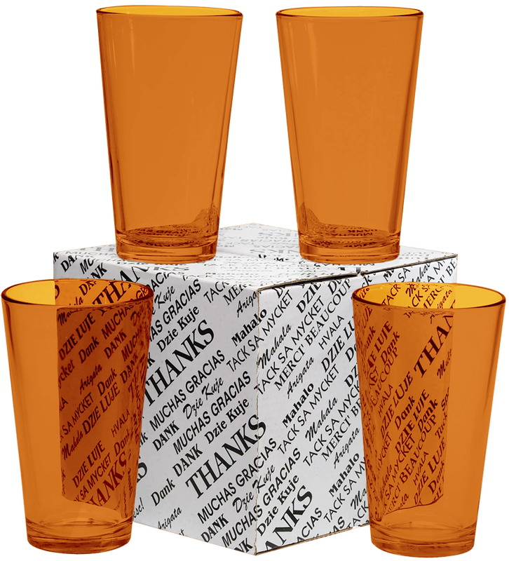 16 oz. Mixing Glass Thank You Set 13