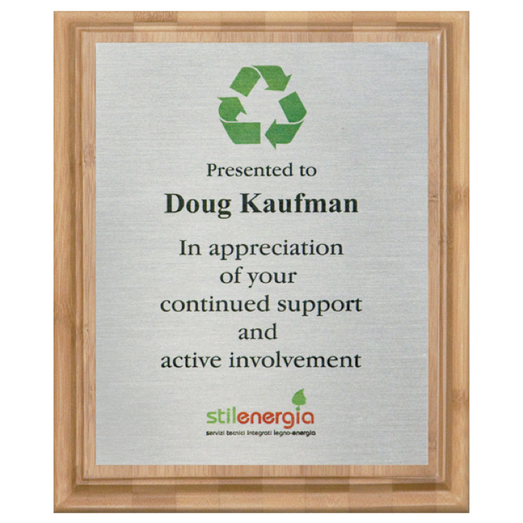 Bamboo Plaque w/Aluminum Sublimated Plate (7"x9") 1
