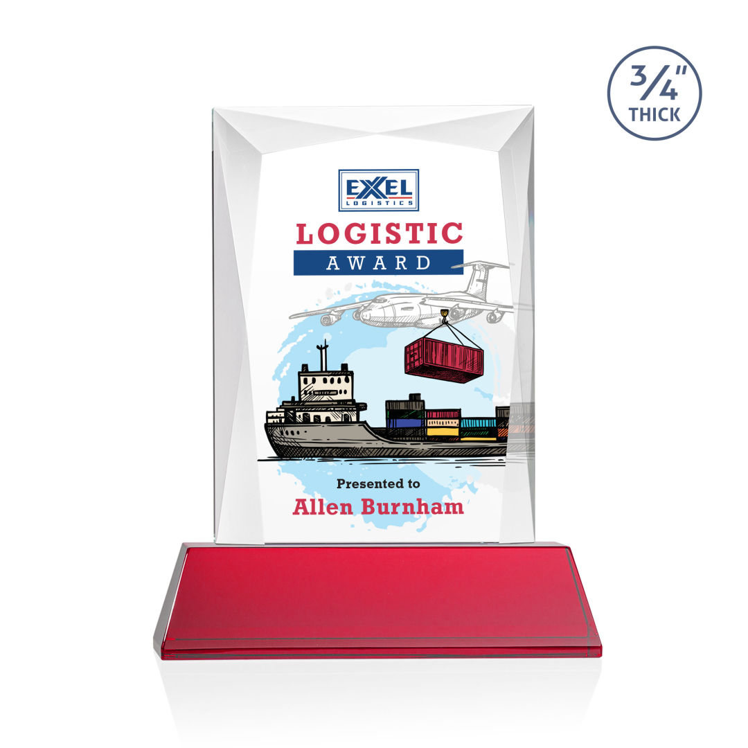 Messina VividPrint™ Award on Newhaven Base - Red 4