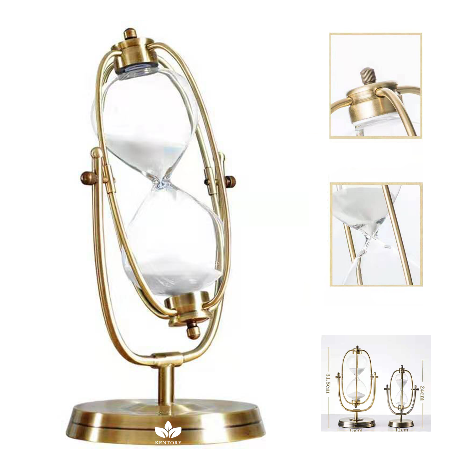 Large Brass Hourglass Timer 15/30/60 Minutes 1