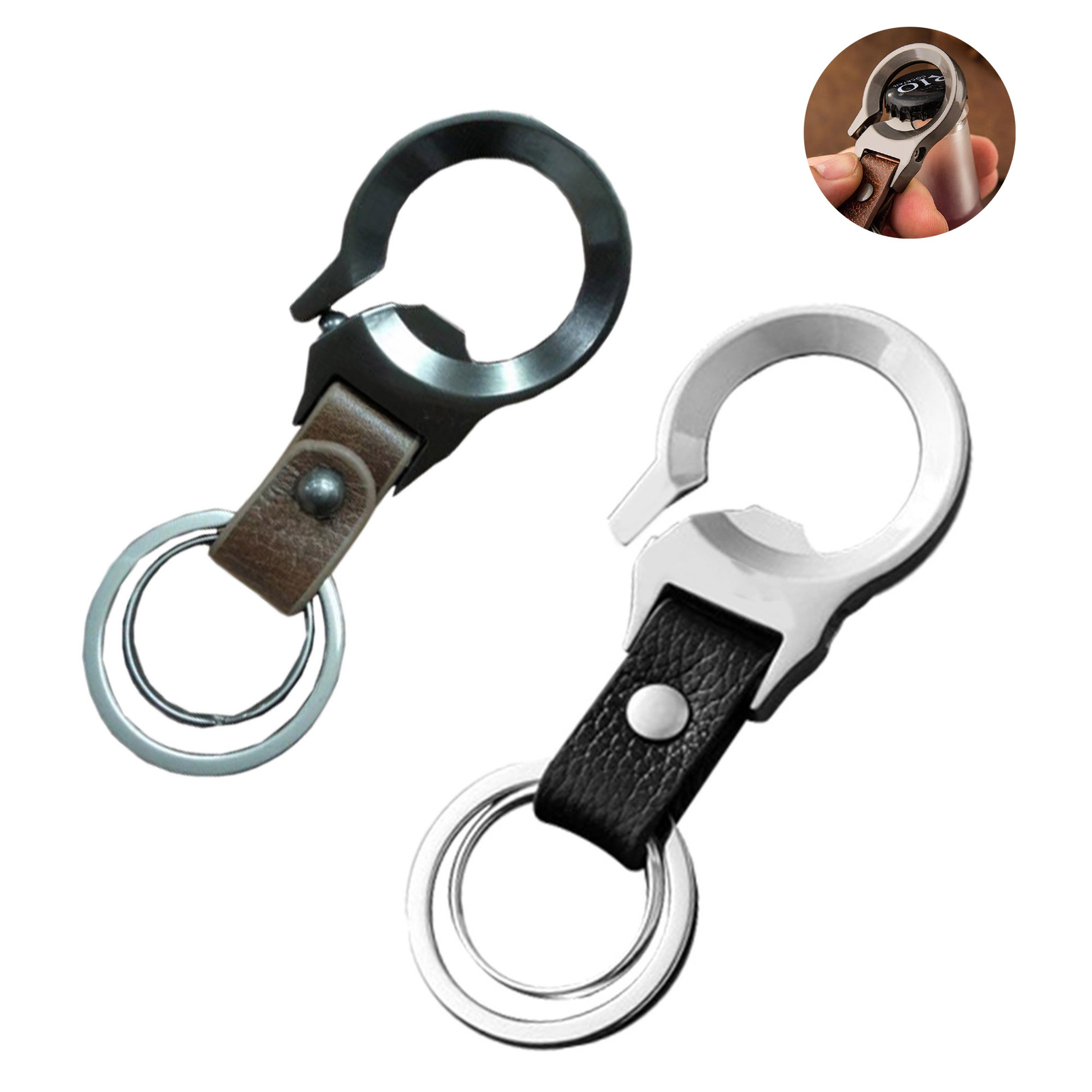 Vegan Leather Bottle Opener Keychain 3