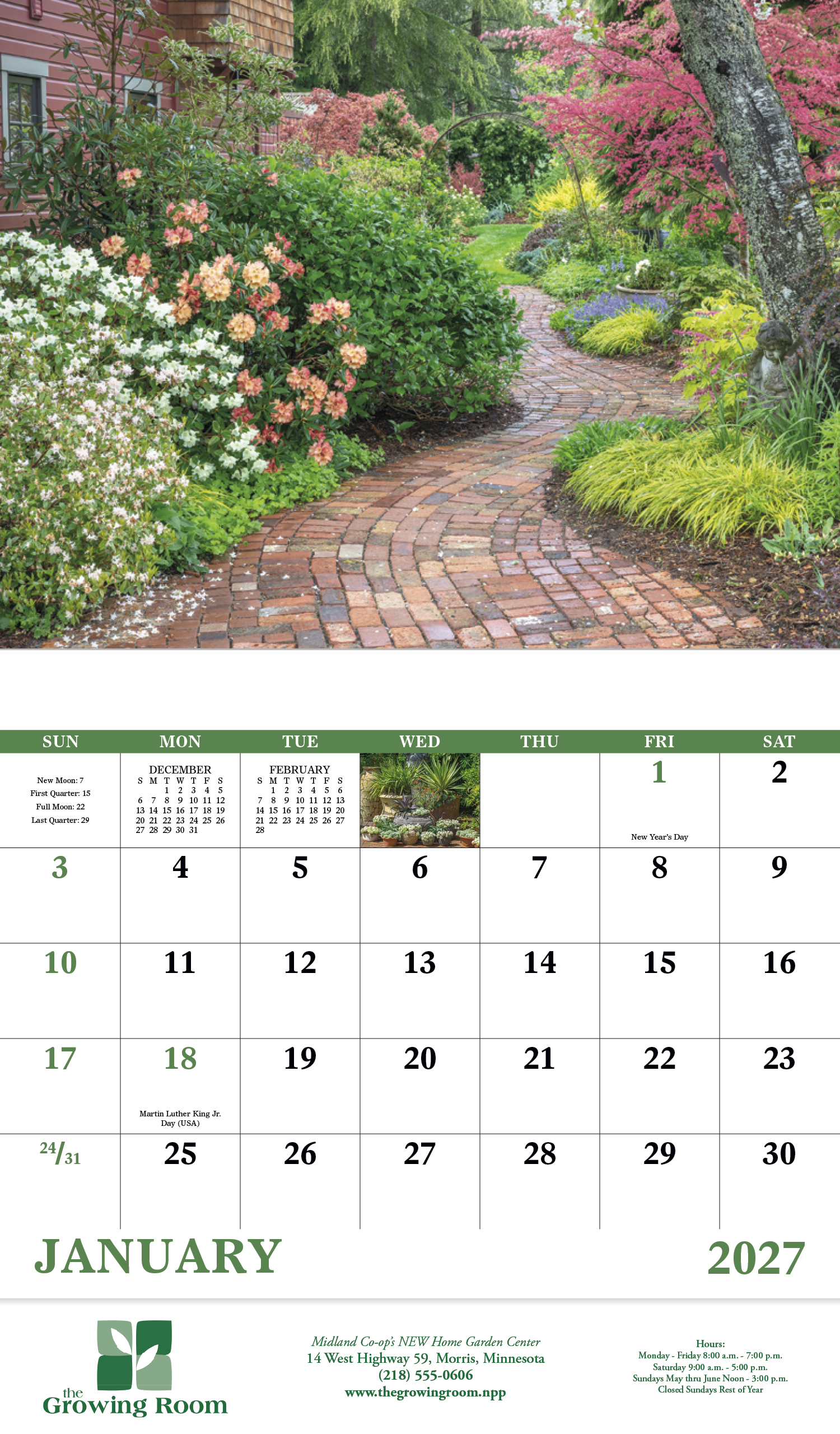 Good Value™ Garden Walk - Stapled Calendar 52
