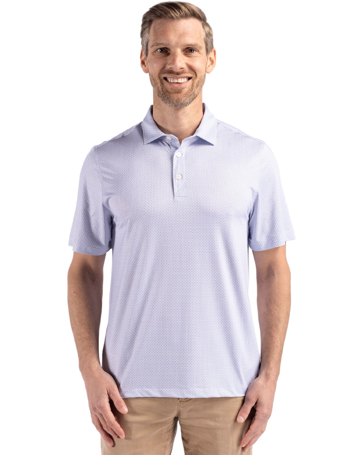 Cutter & Buck Pike Recycled Diamond Dot Print Mens Polo 40