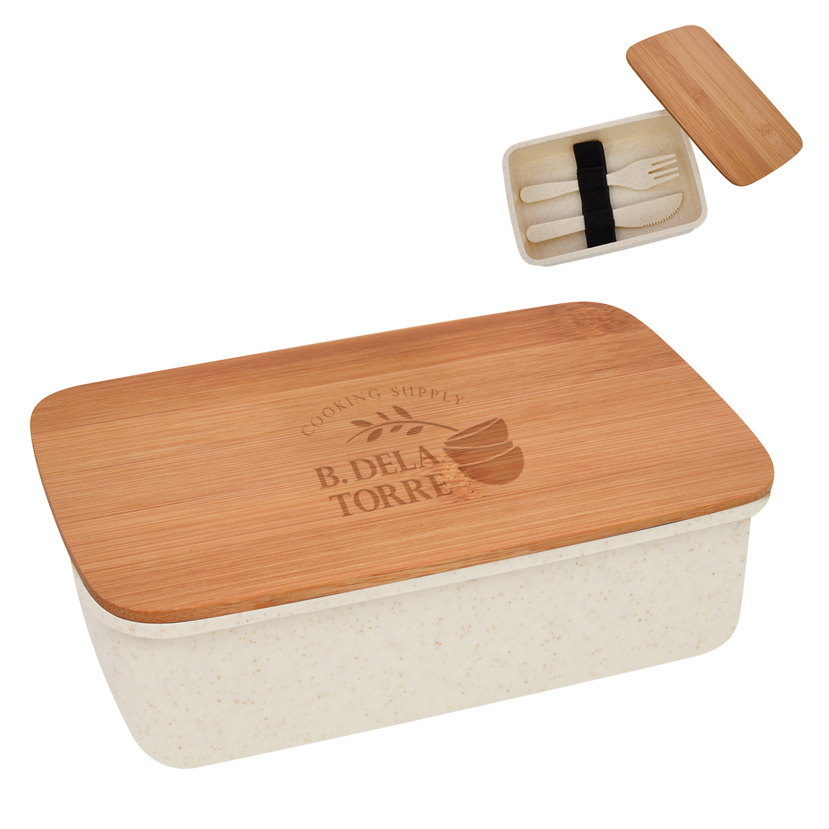 Wheat Lunch Set With Bamboo Lid 2