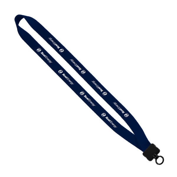 3/4" Smooth Nylon Lanyard with Plastic Clamshell & O-Ring 26