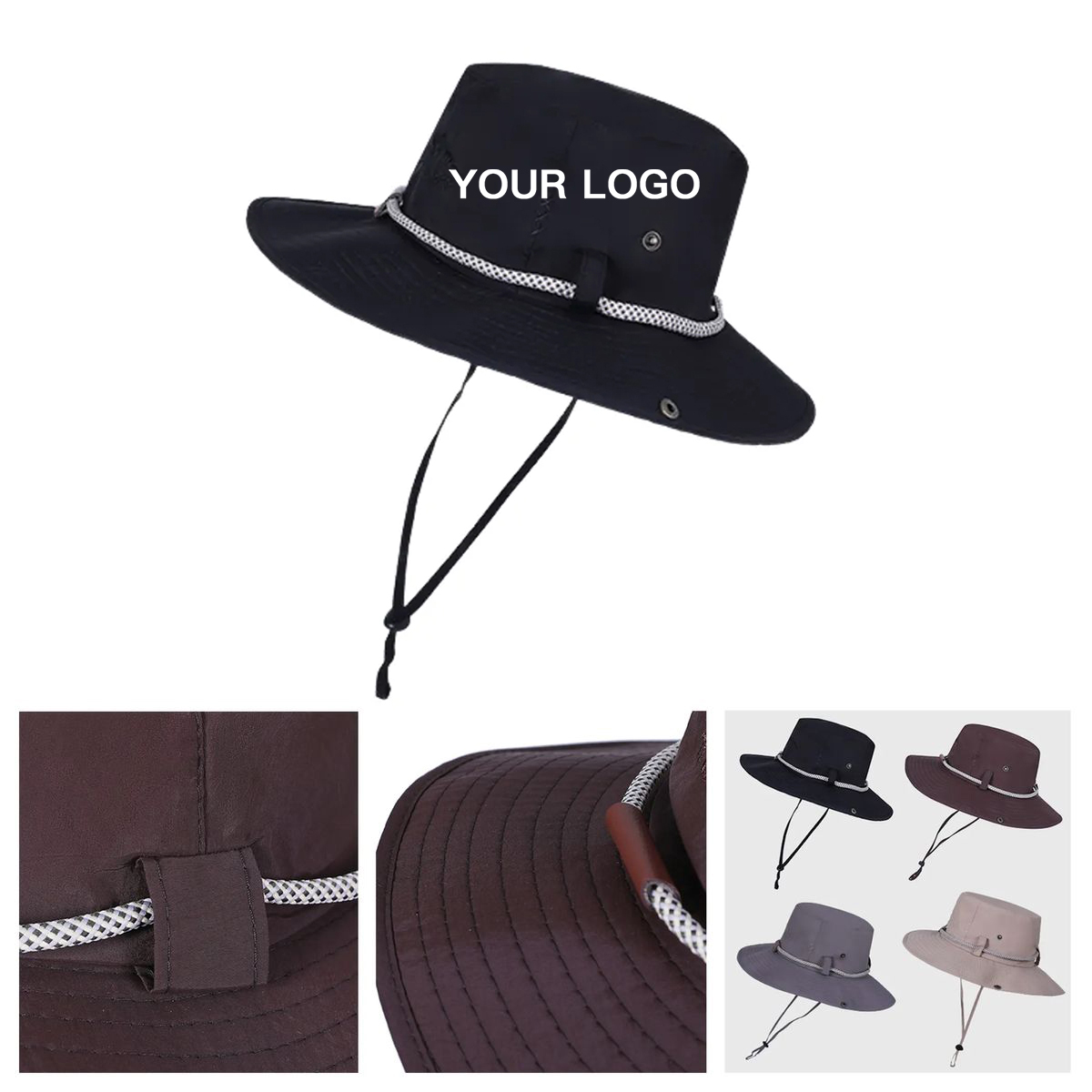 Polyester Cowboy Hiking Hat With Adjustable Fit 3