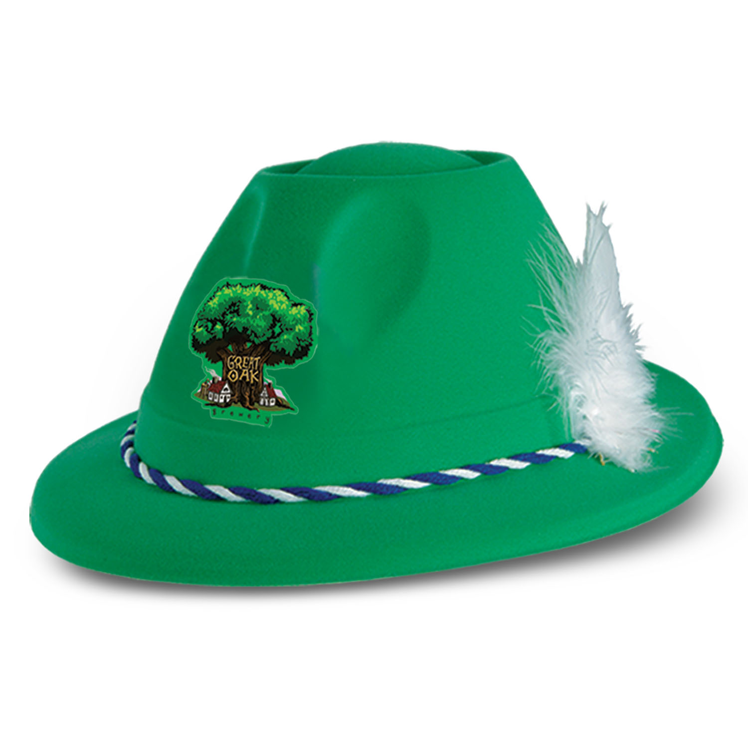 Velour Tyrolean Hat w/ Custom Shaped Faux Leather Icon 1