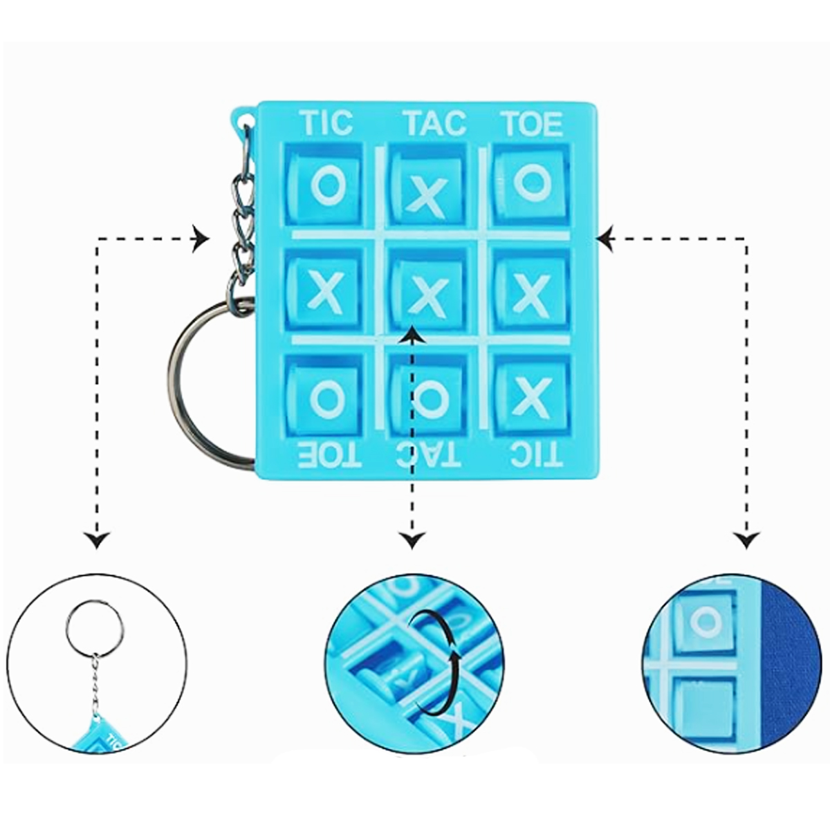 Tic Tac Toe Puzzle Keychain Game with Custom Logo 5