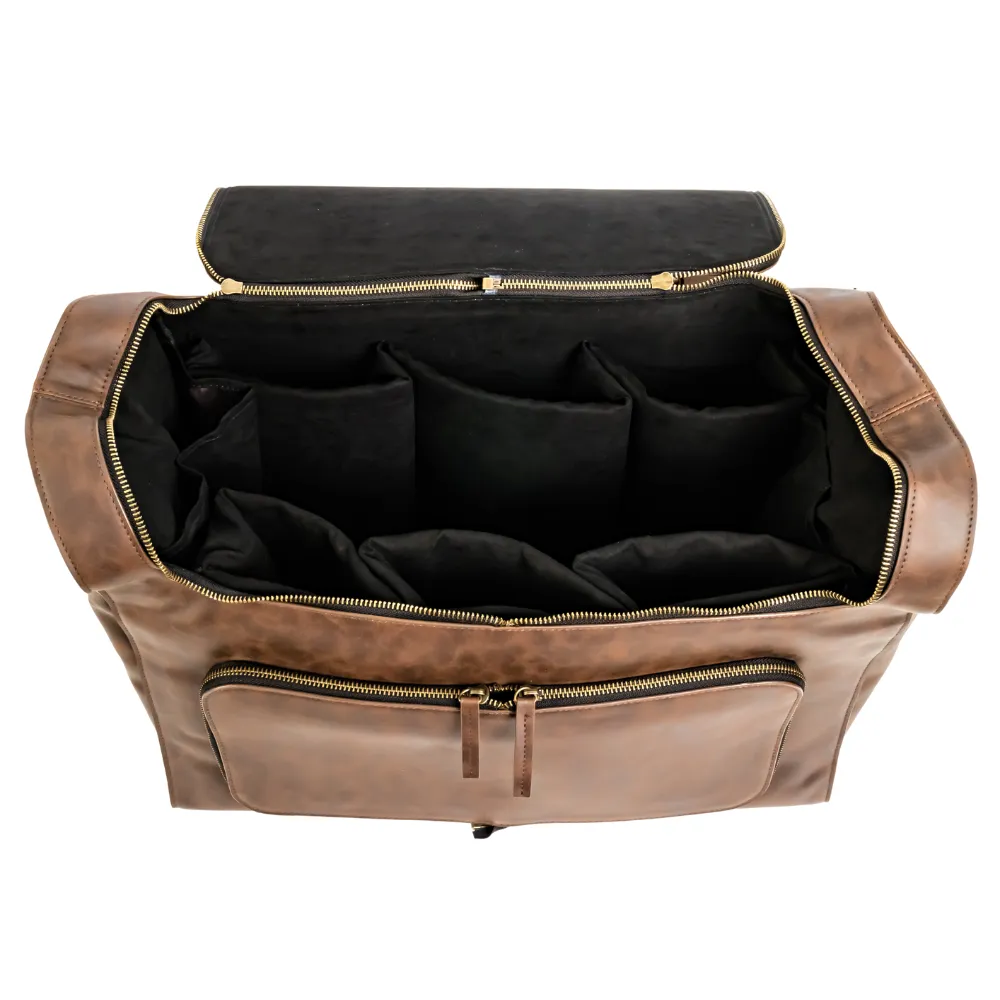 6-Bottle Leather Salesperson Backpack 2