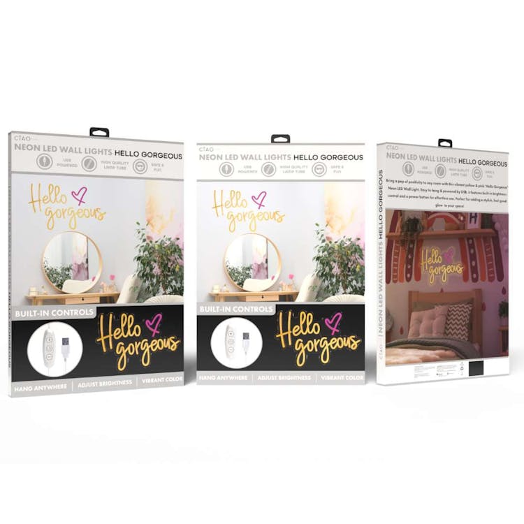 Hello Gorgeous Neon LED Wall Lights 1