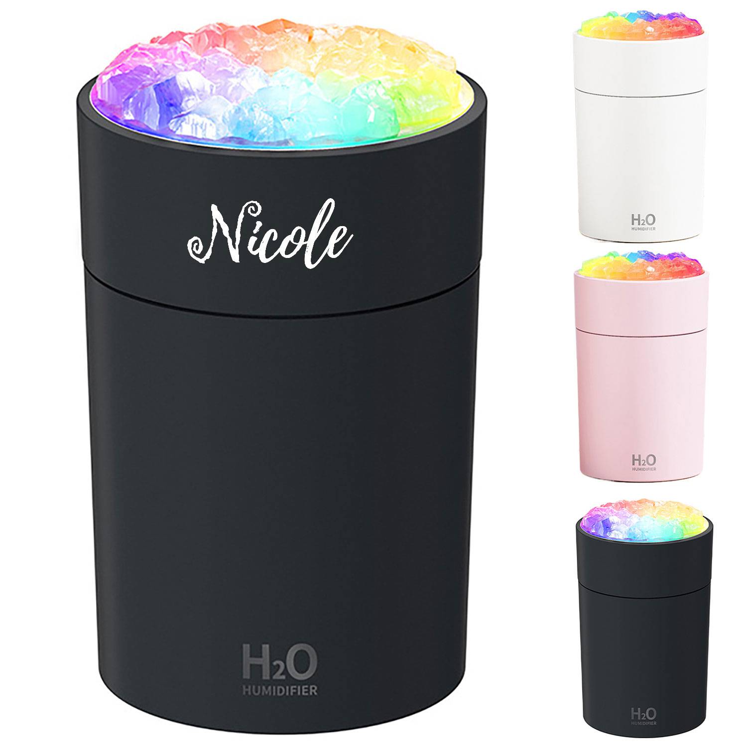 Compact 7.4Oz Usb Rechargeable Humidifier W/ Led Lights