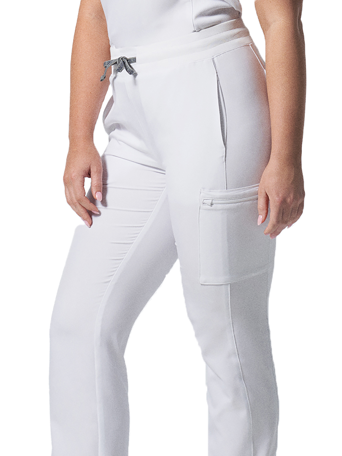 Landau - Forward - Women's Seven-Pocket Mid-Rise Rib-Knit Elastic Waist Cargo Pant 59