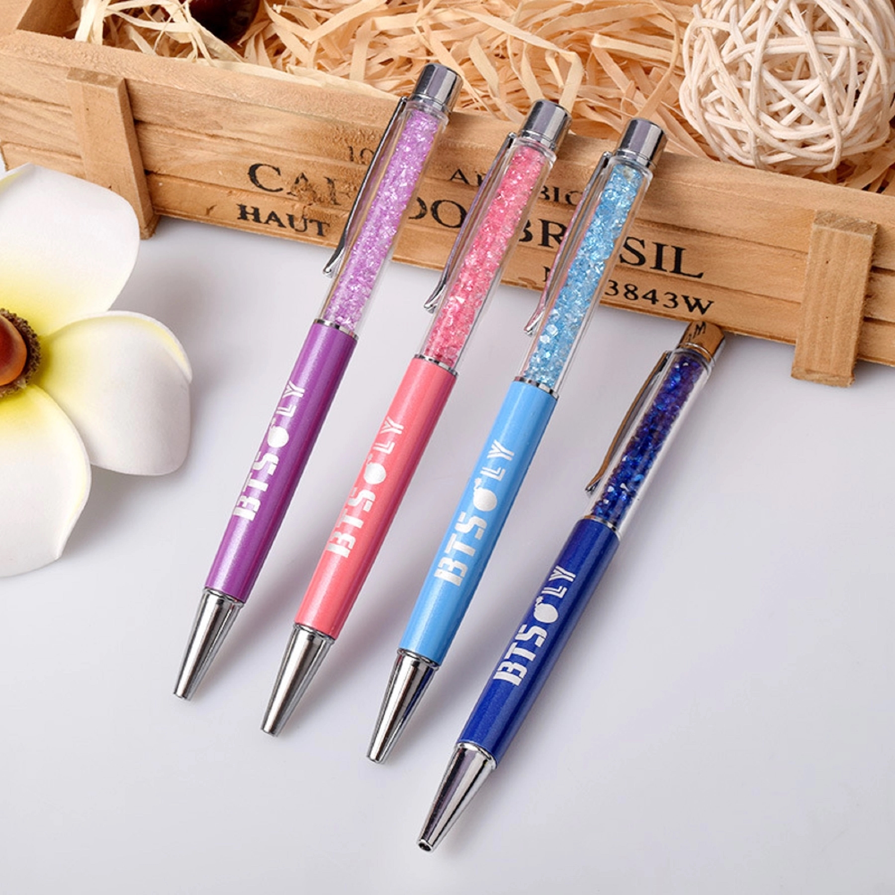 Crystal pen with diamond top 4