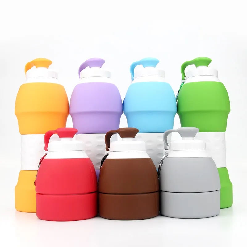 20oz Food Grade Silicone Folding Water Bottle 8