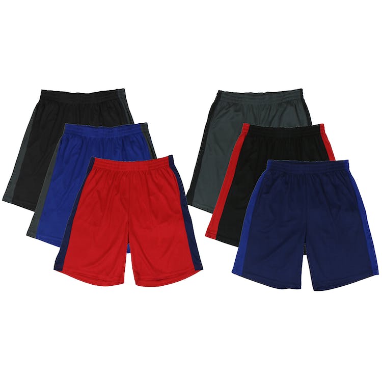 Boys' Side Panel Active Shorts - 6 Color Combos S-XL 1