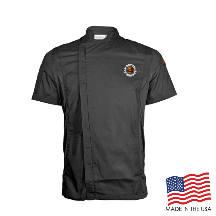 Men's Short Sleeve Modern Chef Coat (EMBROIDERED LOGO) 12
