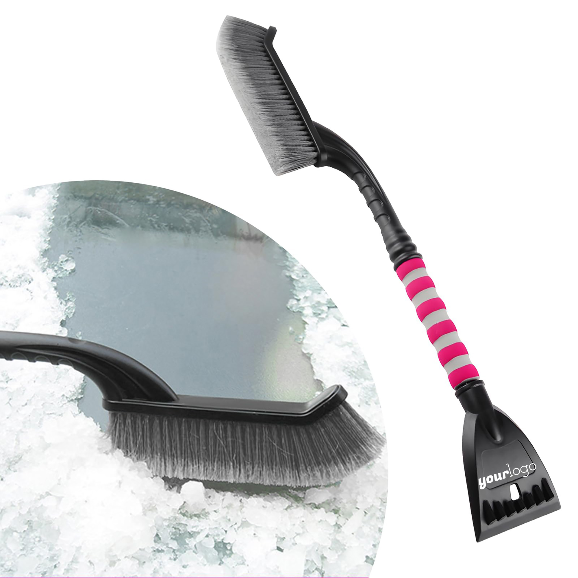 Extendable Detachable Ice Scraper with Snow Brush Handle 1
