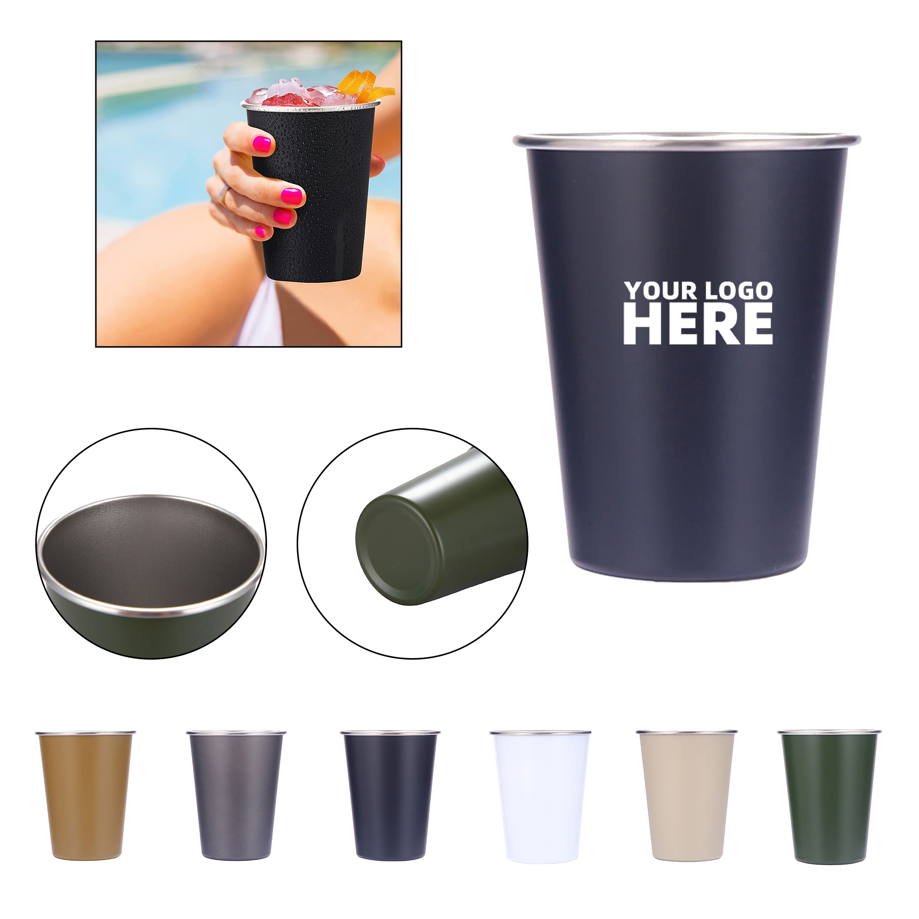 Stainless Steel Pint Cups 1