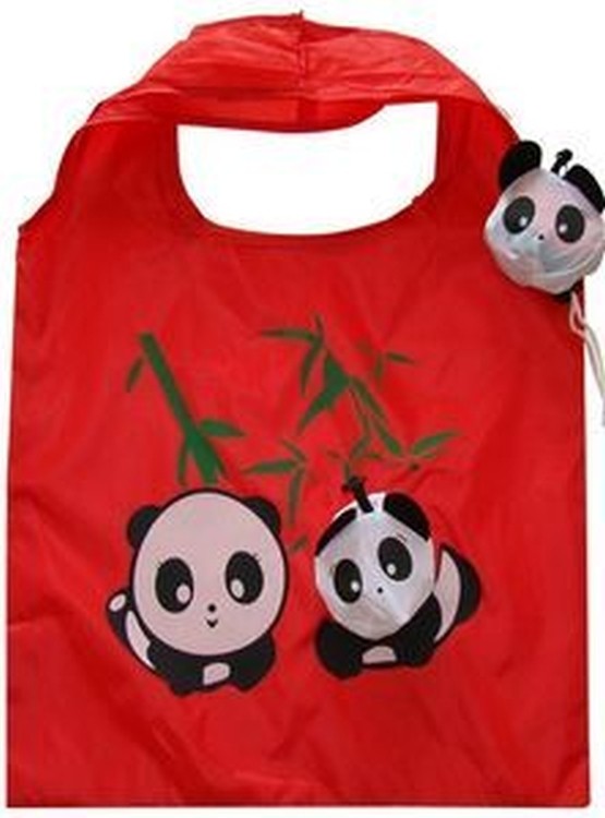Panda Folding Reusable Compact Shopping Bag, custom tote bag with logo imprint 2