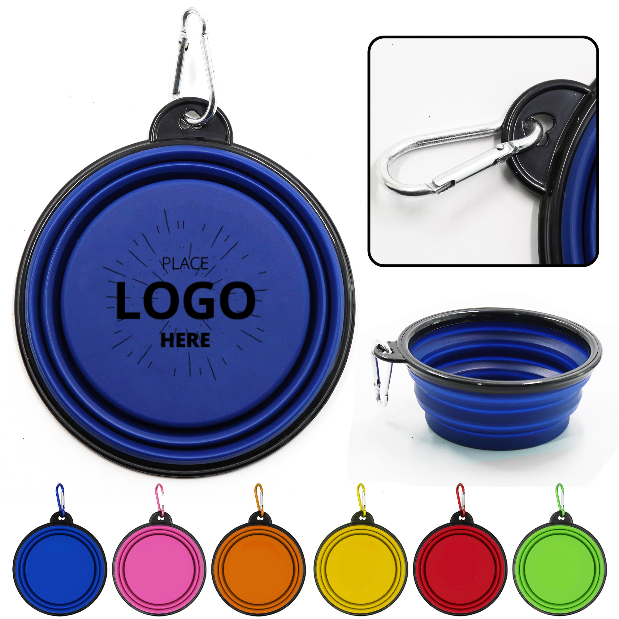 MOQ 50 Custom Logo Silicone Collapsible Dog Bowl Portable Pet Bowl 2