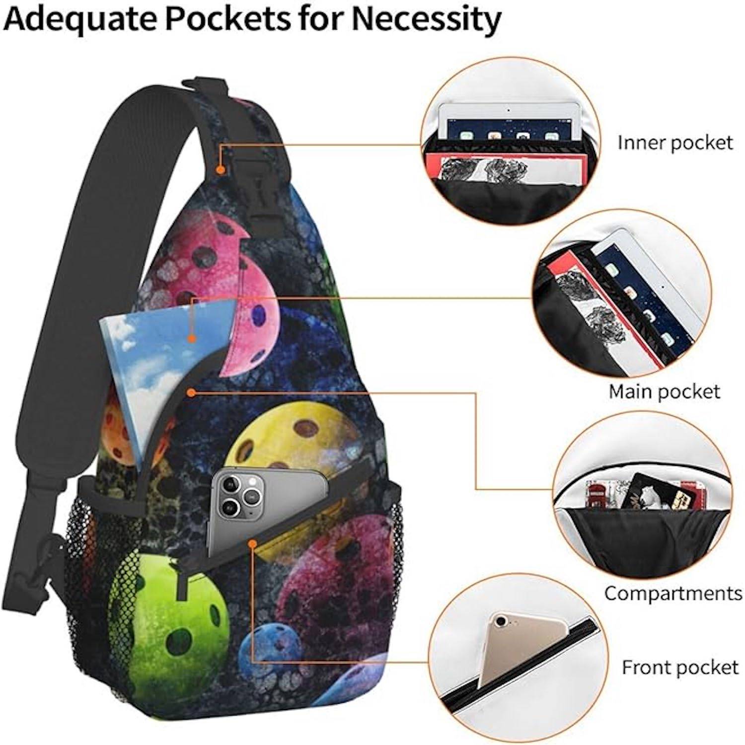 Men'S Nylon Multi-Compartment Crossbody Chest Bag 3