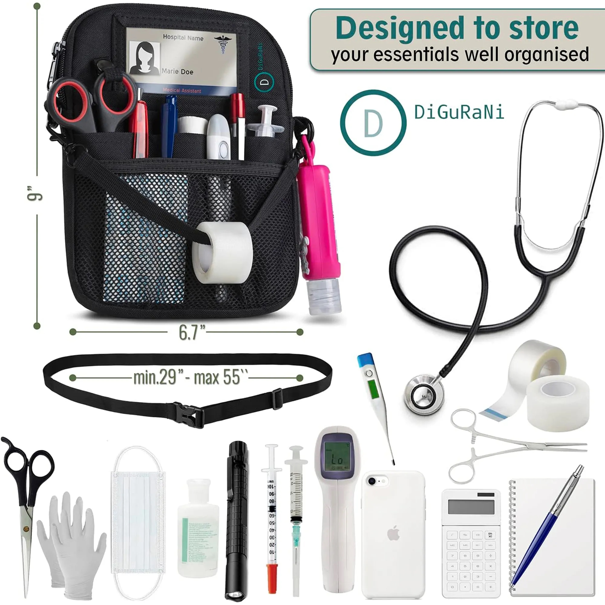 Stock Multifunctional Nurse Tool Belt Pocket Organizer 6
