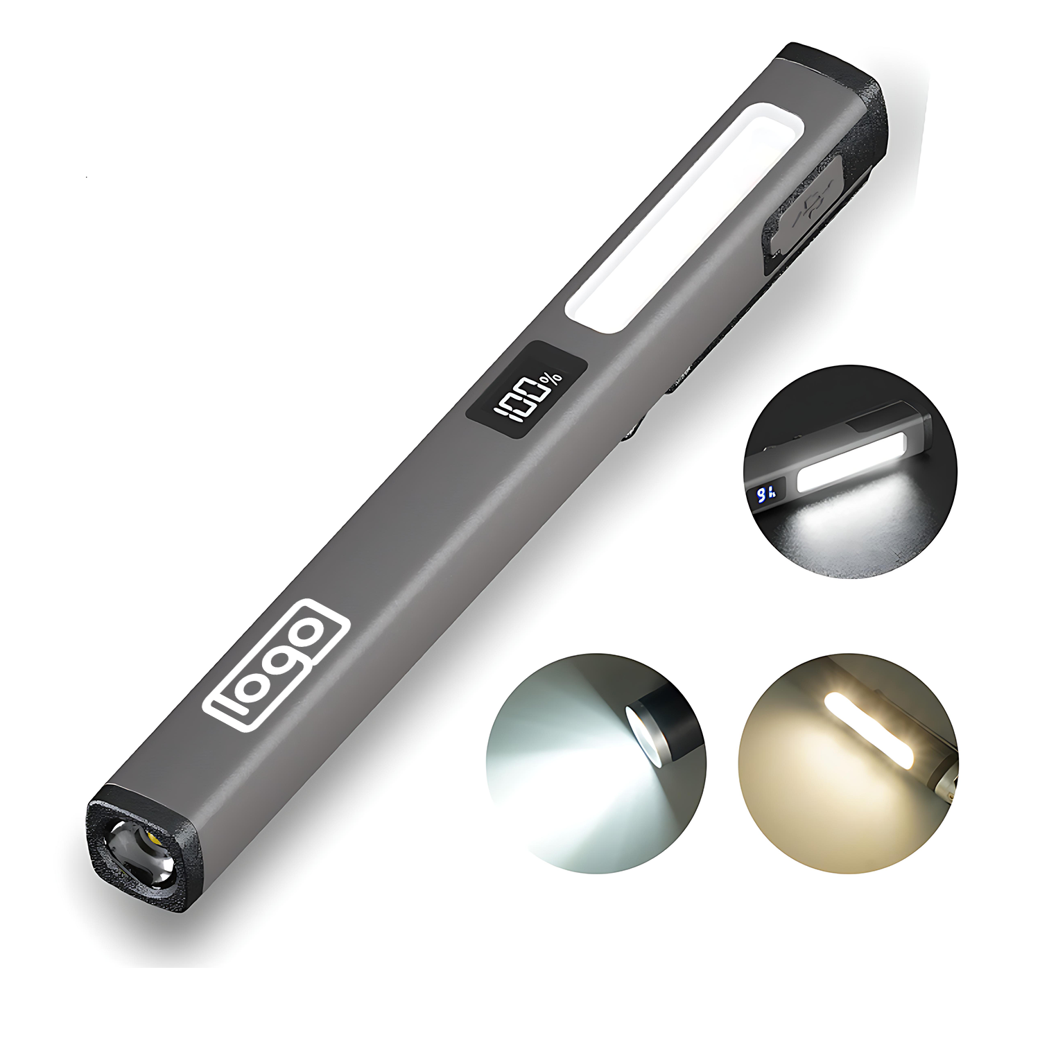 USB Rechargeable Pen Flashlight w/ Clip 9