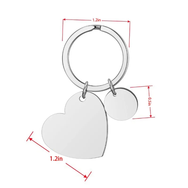 Stainless Steel Heart Style Keychain 2