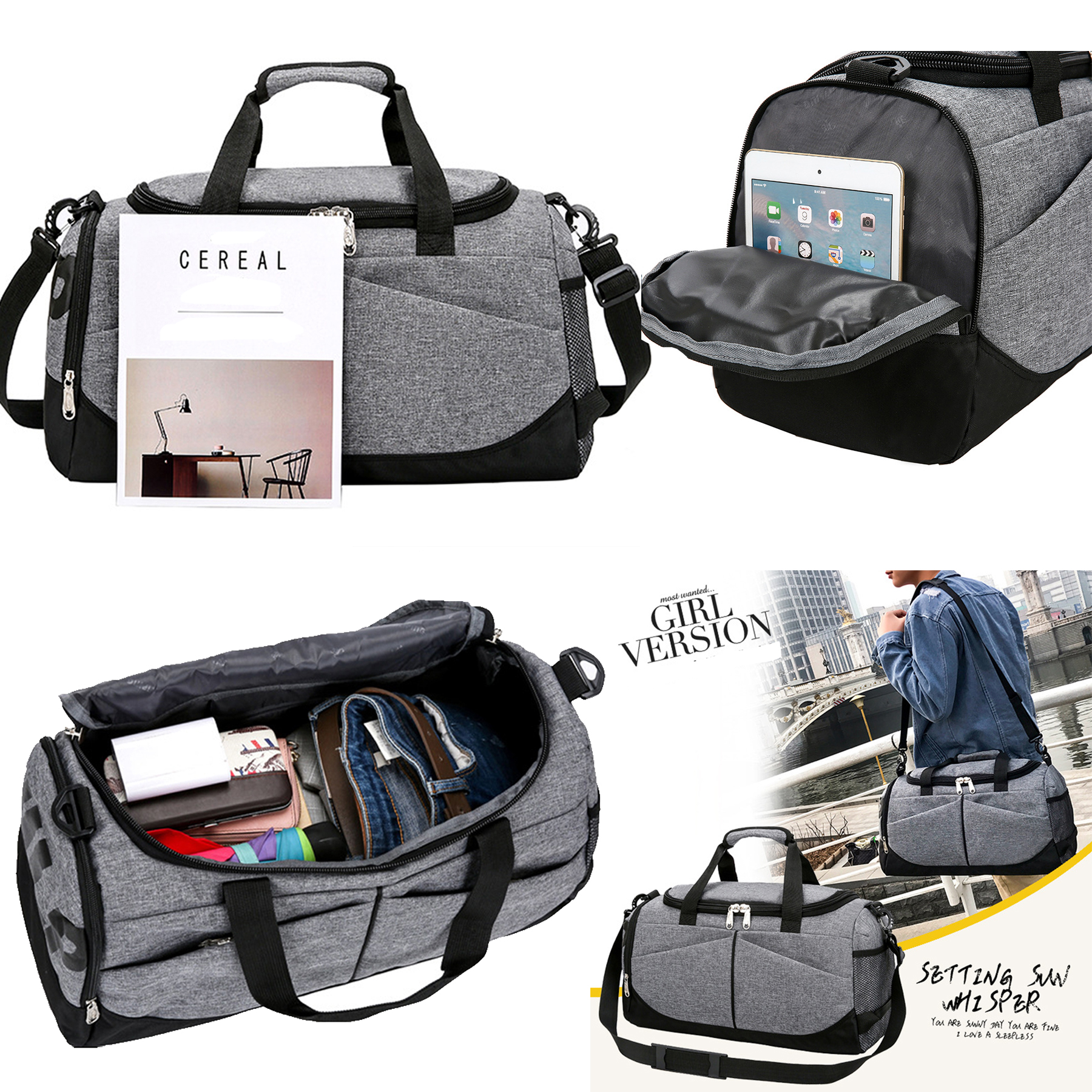 Canvas Travel Large Suitcase Sports Duffel Waterproof Bag 2