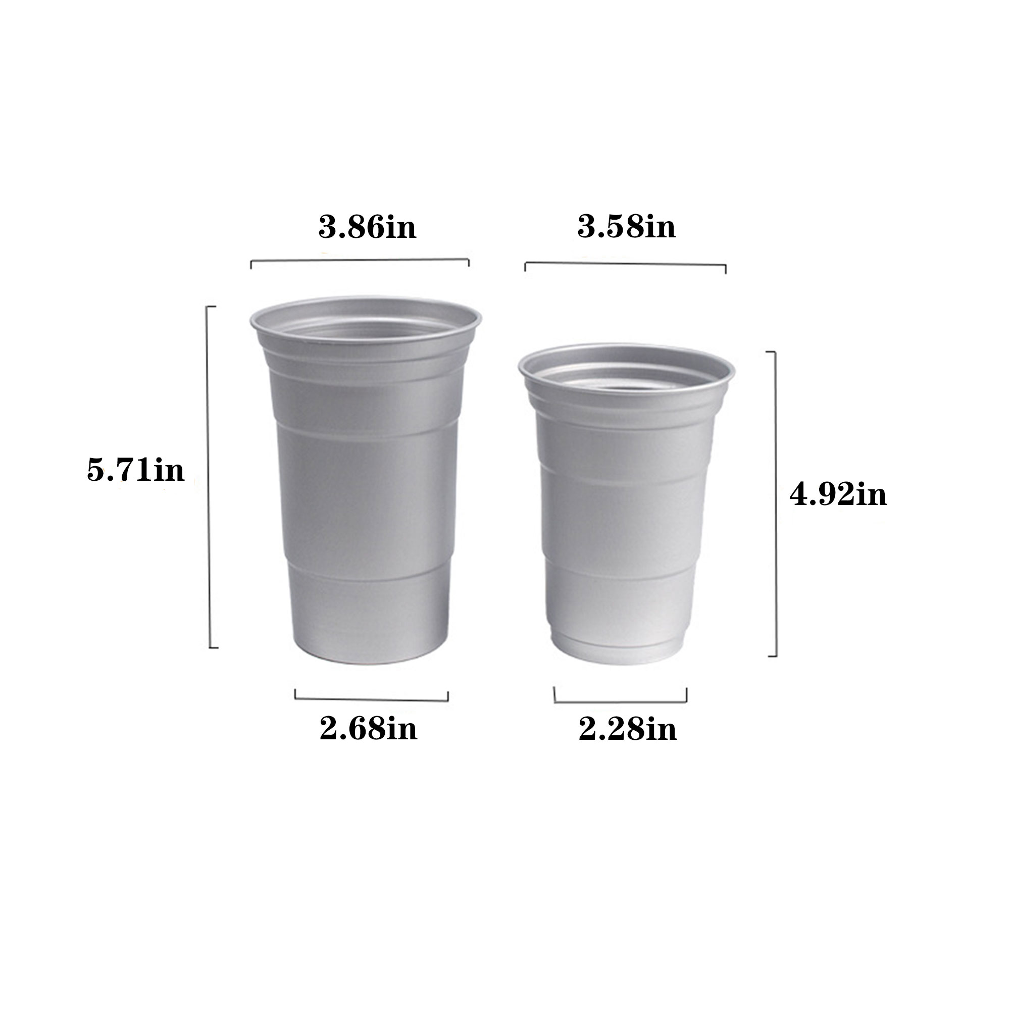 Food Grade Aluminum Beer Cup Party Sports Reusable Cup 2