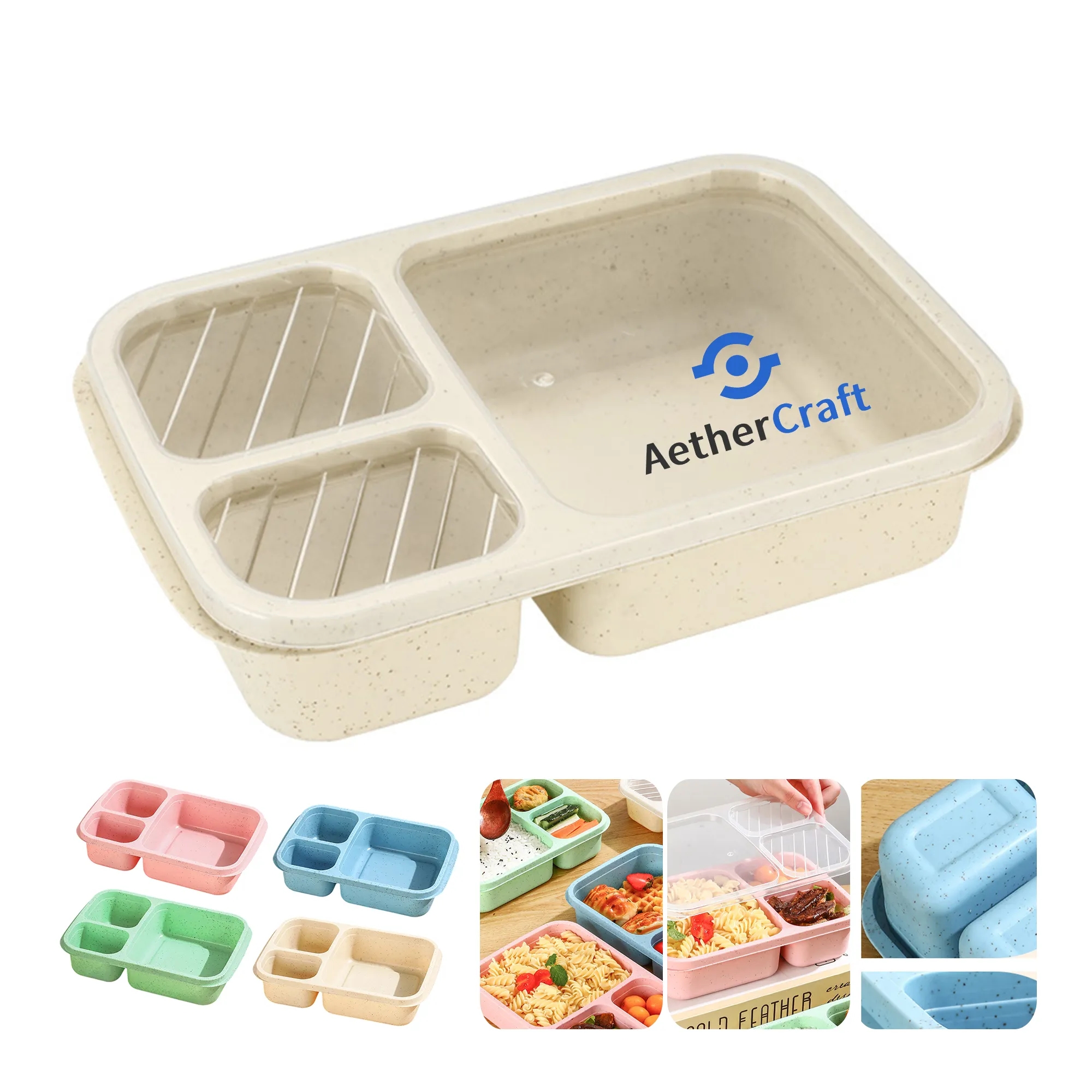 Portable Lunch Box with Divided Design and Secure Lid 2
