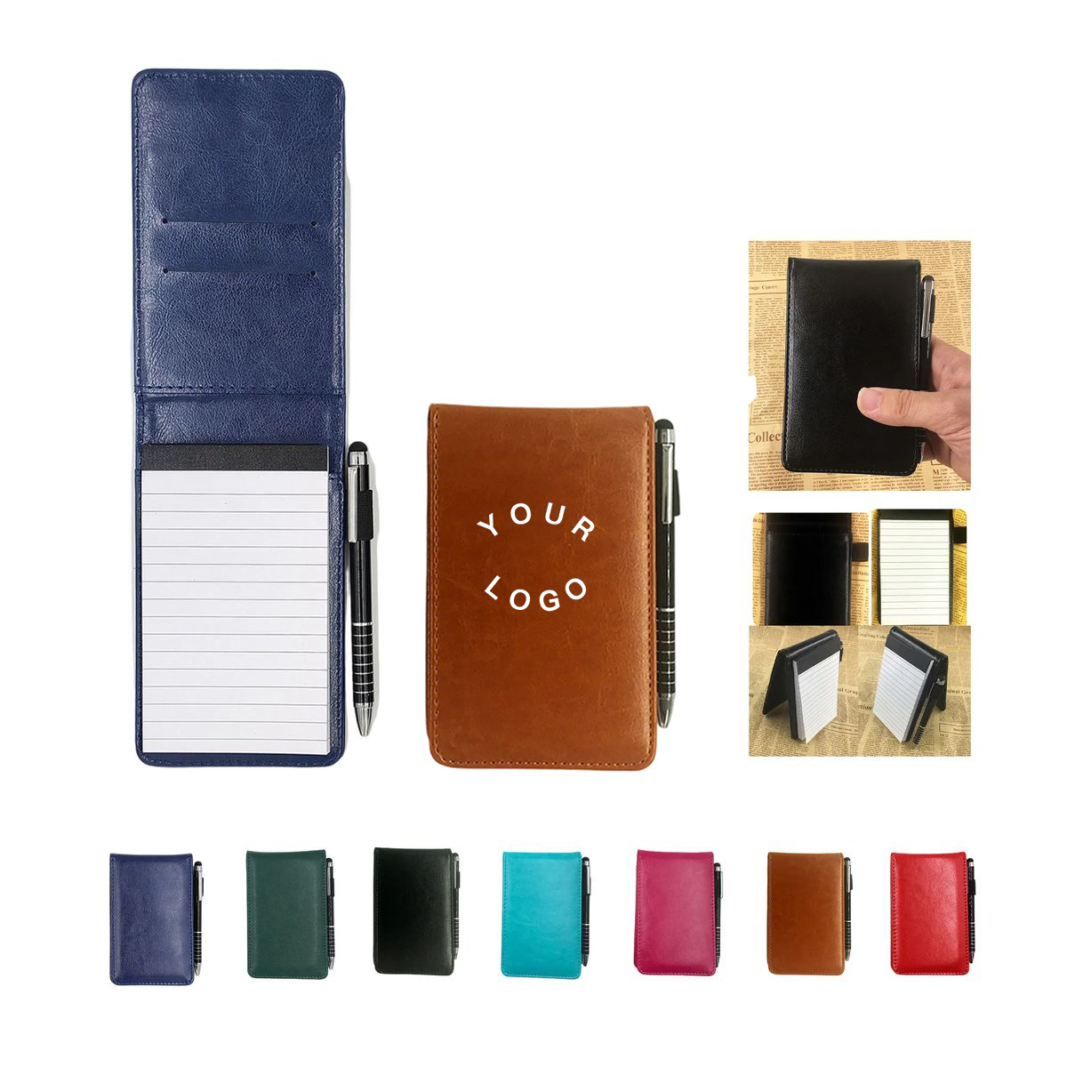 PU Leather A7 Notebook with 50 Sheets and Pen 5