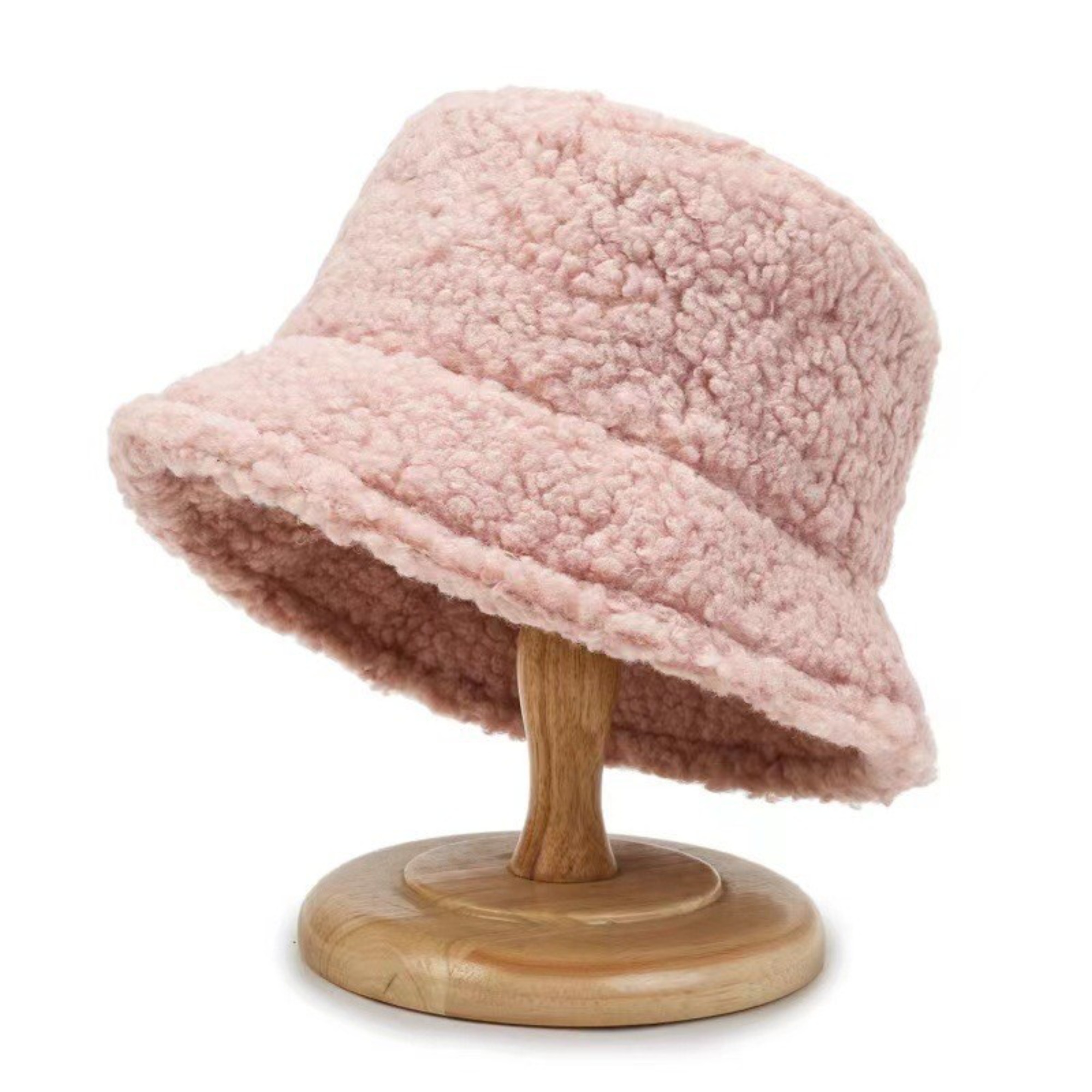 Soft Sherpa Fleece Bucket Hat for Women Winter Style 4