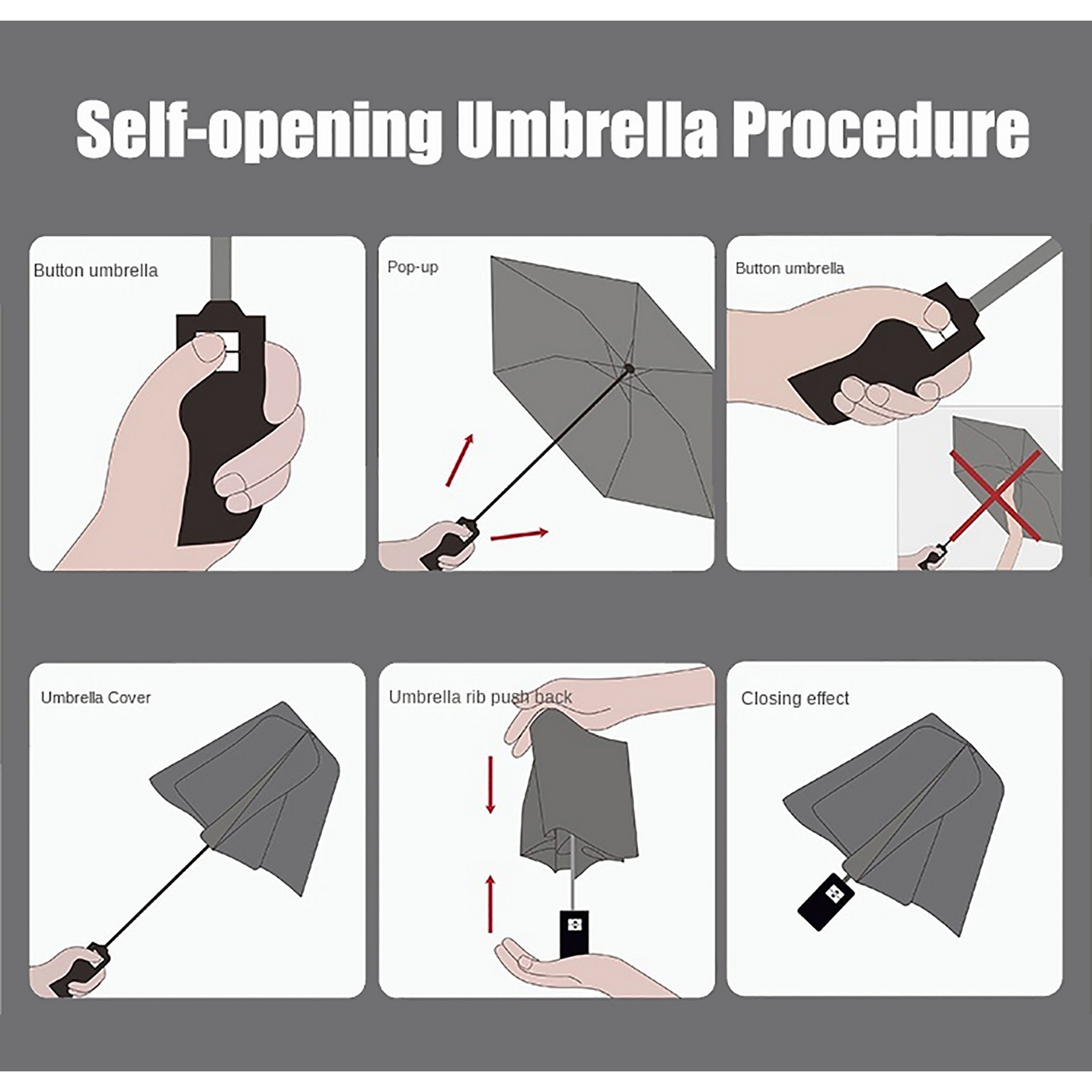 Full Automatic Clear Folding Umbrella 2