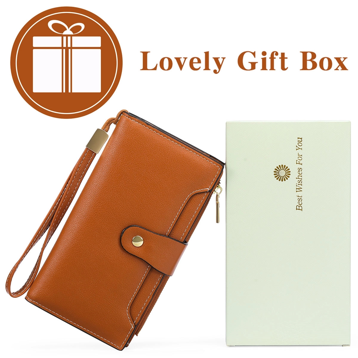 Women Soft Leather Rfid Blocking Bifold Slim Wallets 3
