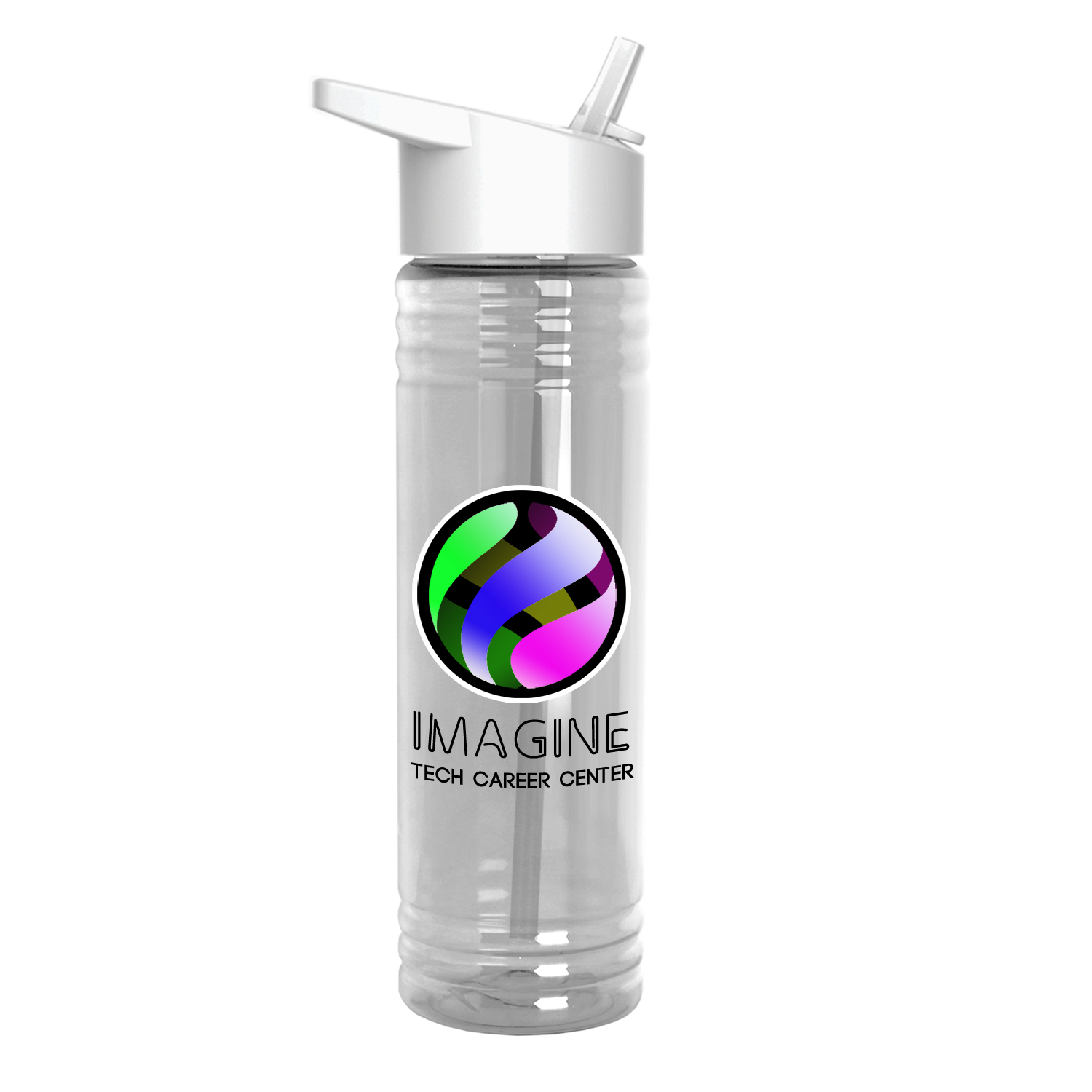 24 oz. Slim Fit Bottle with Flip Straw - Digital 4