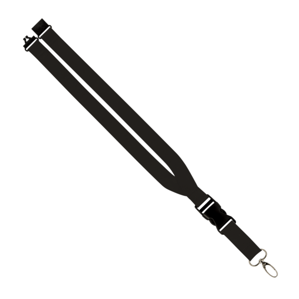 Maverick 1" Polyester Lanyard w/ Slide Buckle Release, Silver Metal Oval & Convenience Release 5