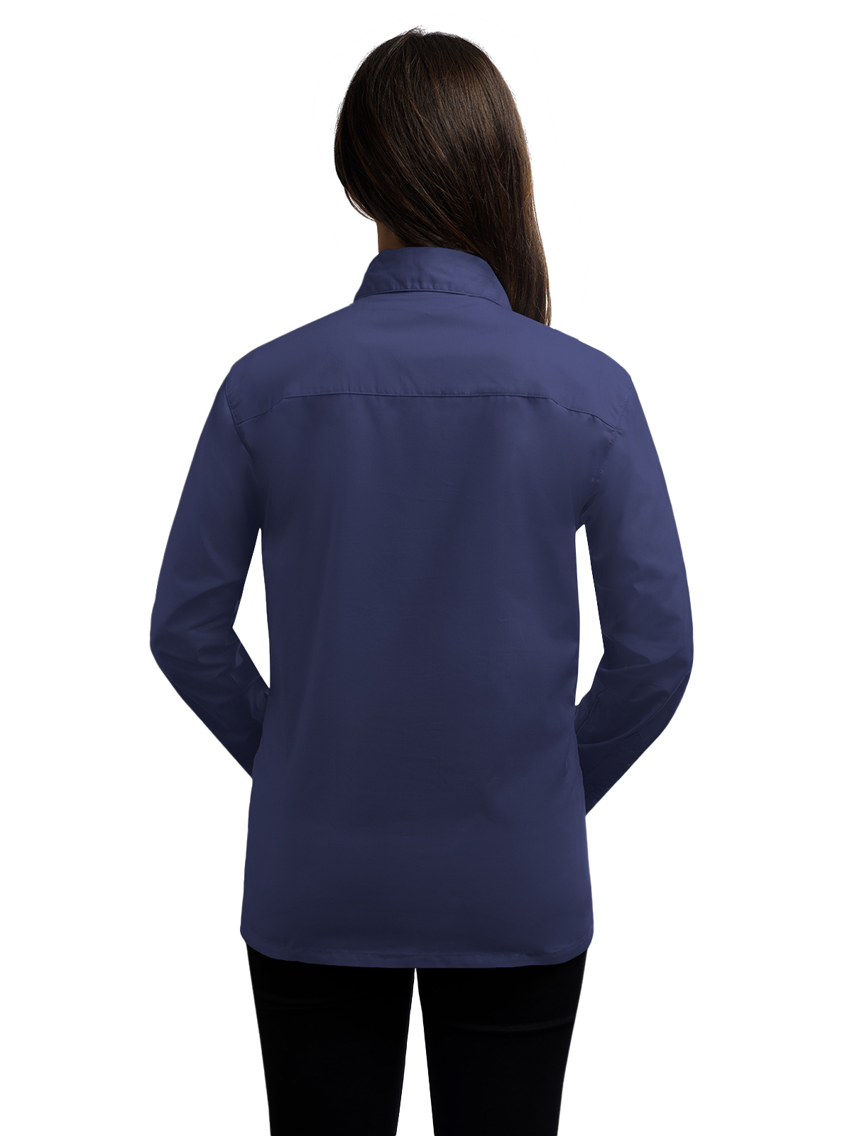 Blue Generation - Women's Pocketless Long Sleeve Poplin Shirt 36