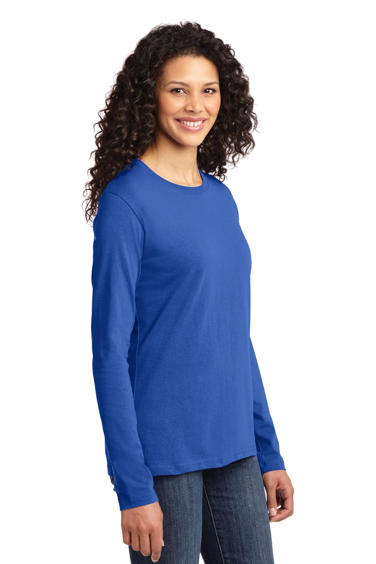 Port & Co Women's Long Sleeve Core Cotton Tee. LPC54LS 107