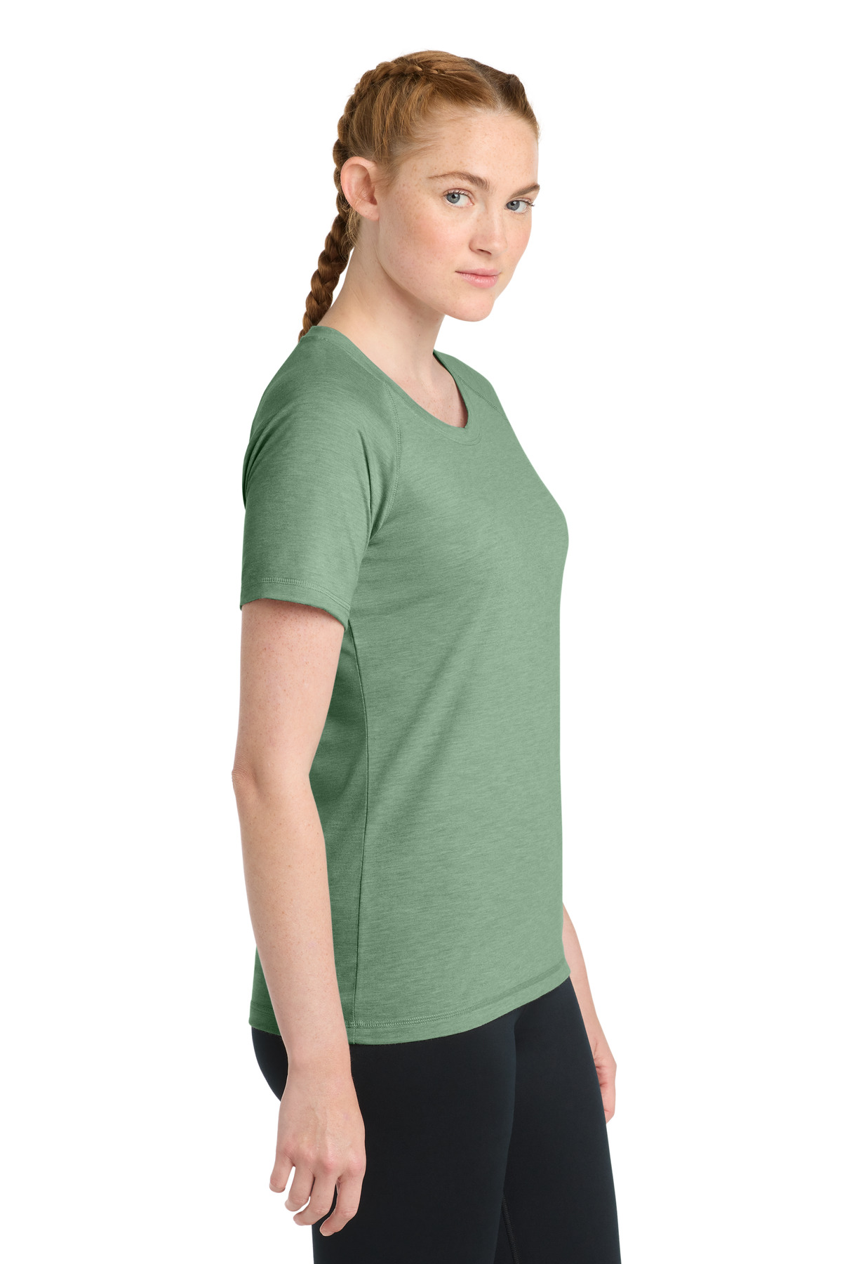 Sport-Tek Women's PosiCharge Tri-Blend Wicking Scoop Neck Raglan Tee. LST400 48